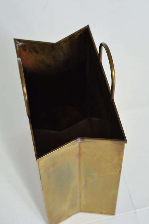 Brass tote bag - magazine holder 2
