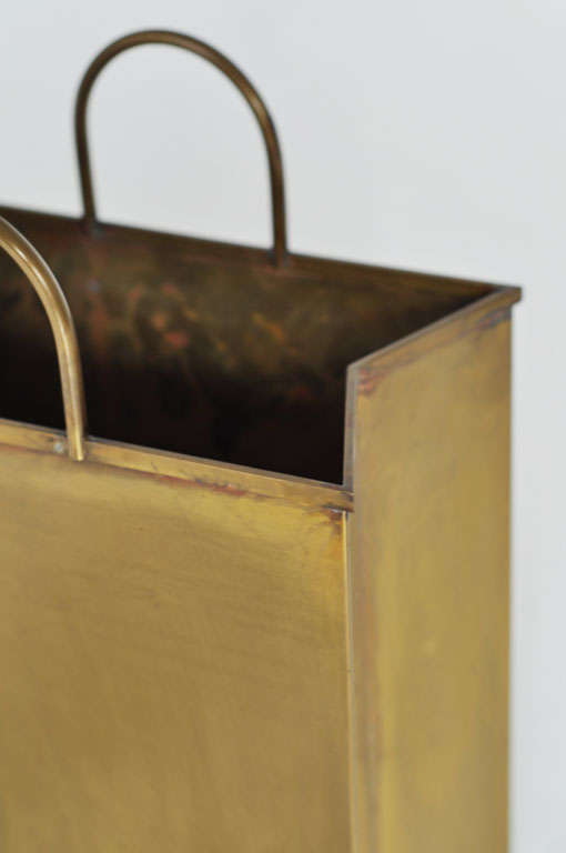 Brass tote bag - magazine holder 4
