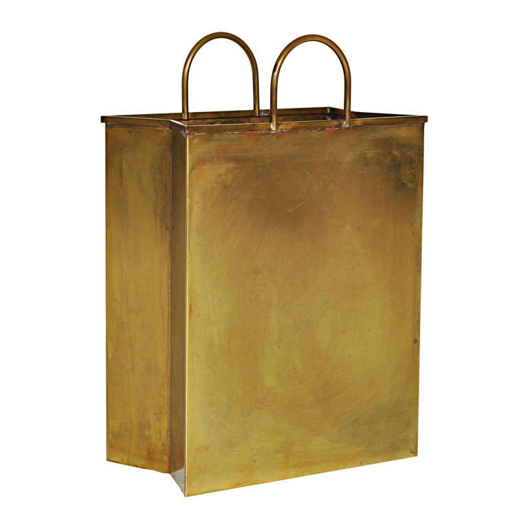 Brass tote bag magazine holder at 1stDibs