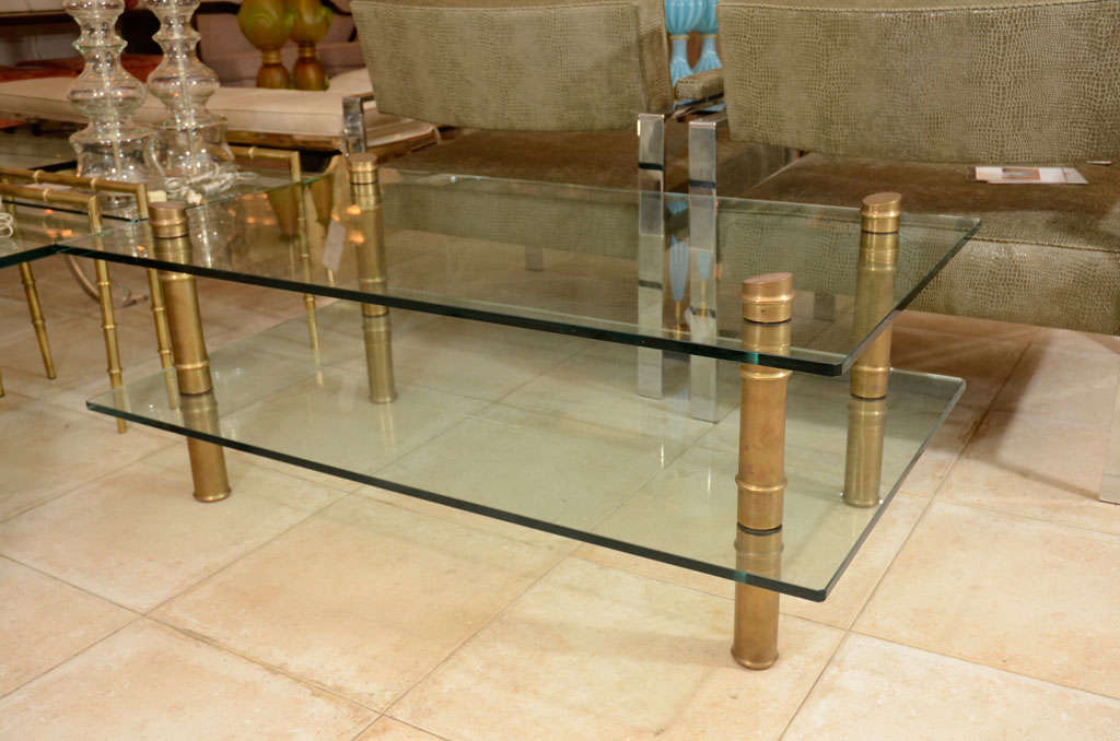 Two tier glass cocktail table