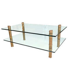 Two tier glass cocktail table