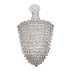 Spiked glass pendant ceiling fixture by Barovier