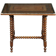 Antique Spanish Moorish Style Side Table, 19th C