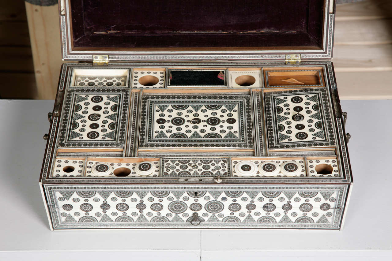 Indian Vizagapatam Work Box 19th Century For Sale 1