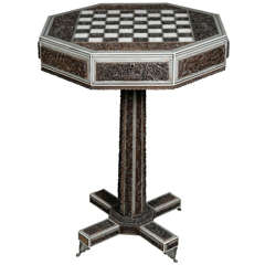 Octagonal Anglo-Indian Chess Table, 19th Century