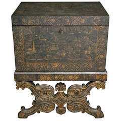 Indian Chinoiserie chest on stand, 19th C