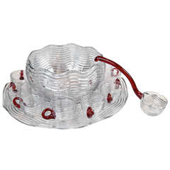 Dunkan 
Miller Vintage 1940
s-1950
s Glass 14 pcs Punch Bowl Set