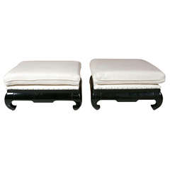 Pair of Oriental Lacquered Benches