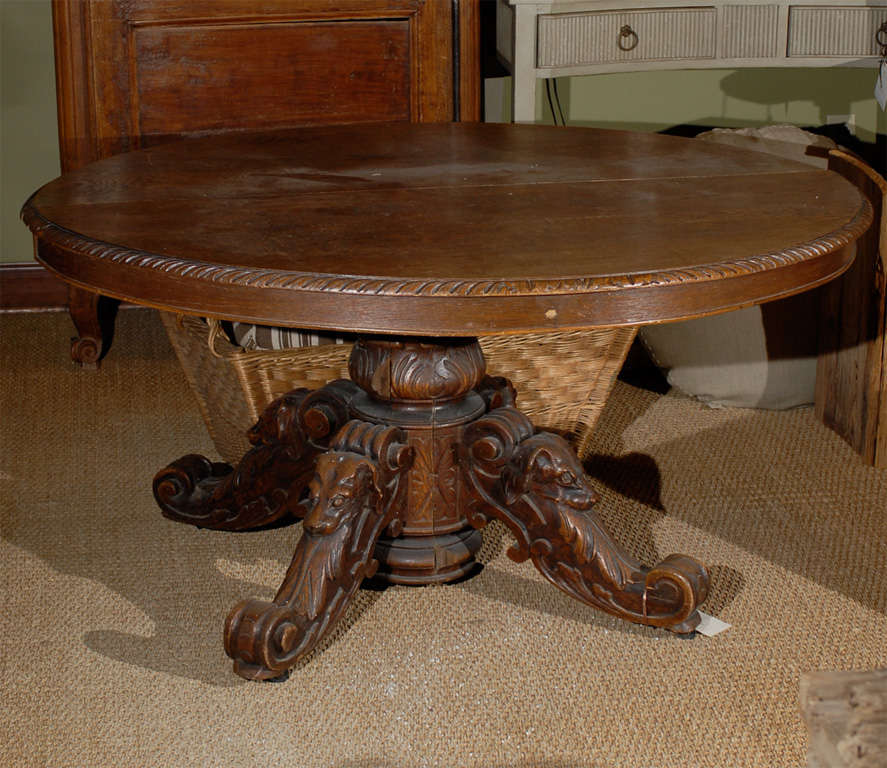 19th C Black Forrest Pedestal Table.