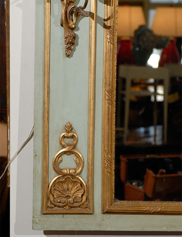 19th Century French Trumeau Mirror With Sconces 1