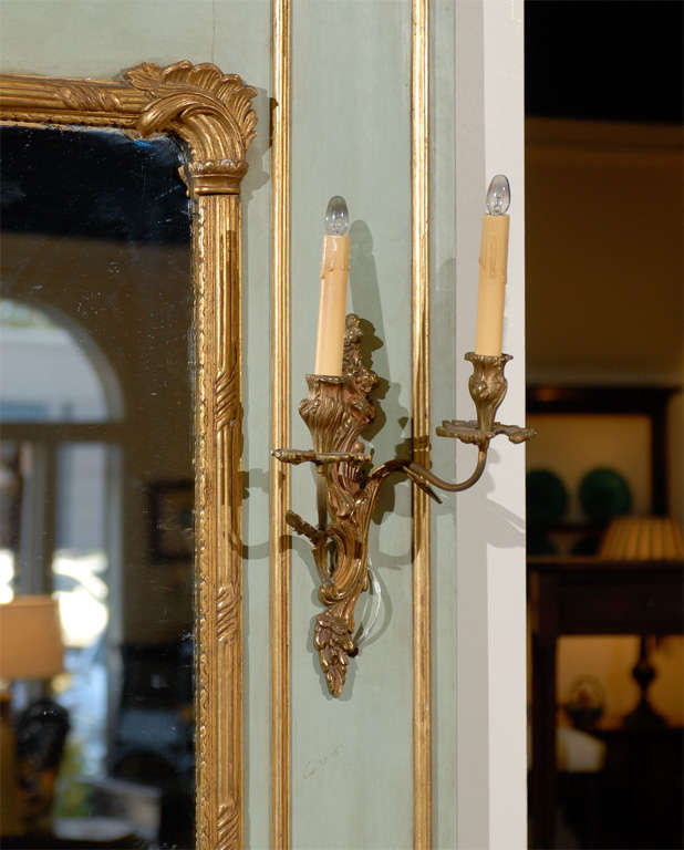 19th Century French Trumeau Mirror With Sconces 3