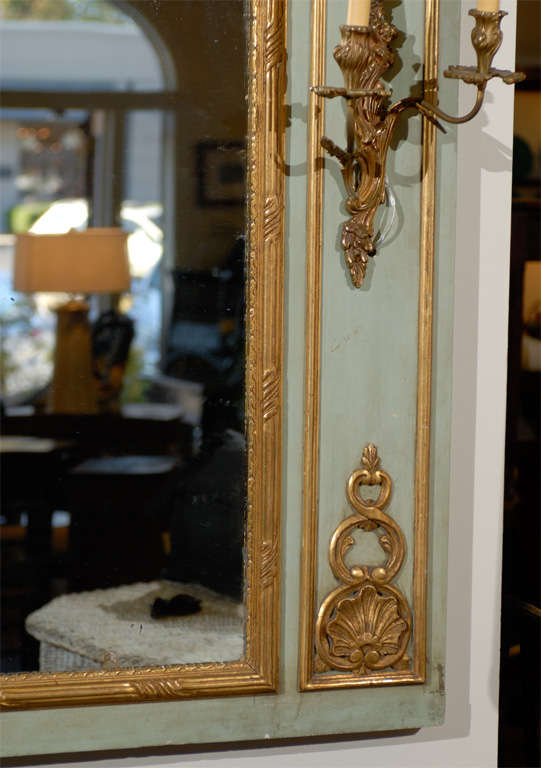 19th Century French Trumeau Mirror With Sconces 4