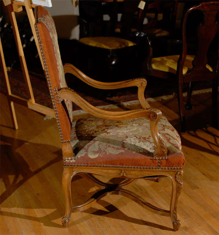 Wood 19th Century Regency Style French Arm Chair For Sale