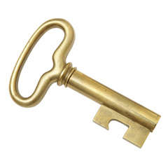 Vintage Oversized Carl Aubock Brass Skeleton Key Corkscrew