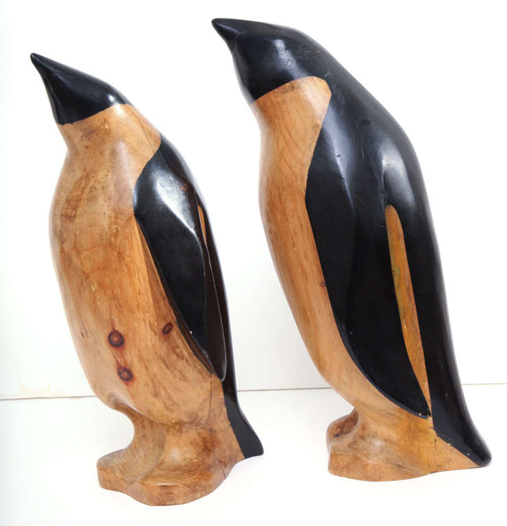 Unknown Very Large Pair of Art Deco Penguin Sculptures