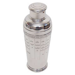 Art Deco Silver-Plate Recipe Cocktail Shaker Antique Art Deco Silver-Plate Recipe Cocktail Shaker