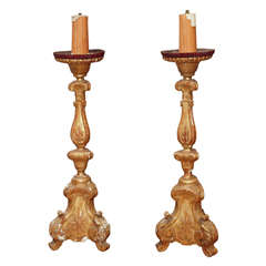 Pair of 19th Century Altar Candlesticks