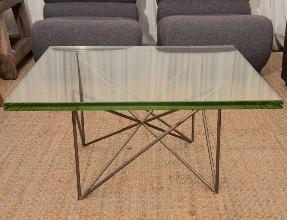 French Brass + Glass Coffee Table by Max Ingrand