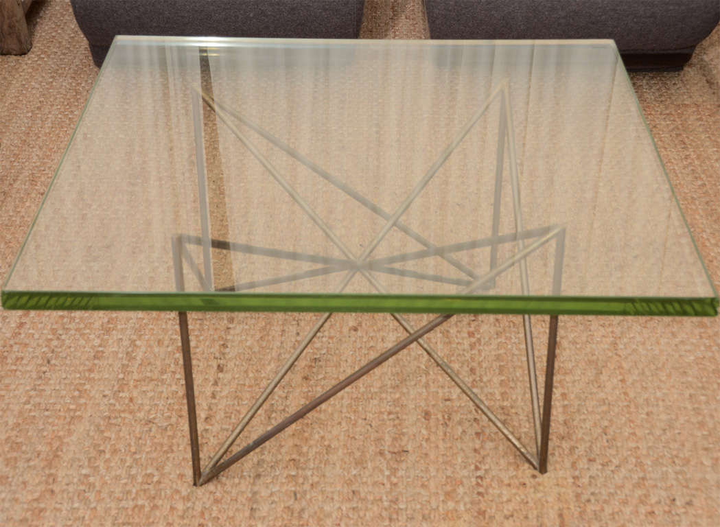 Brass + Glass Coffee Table by Max Ingrand In Good Condition In New York City, NY