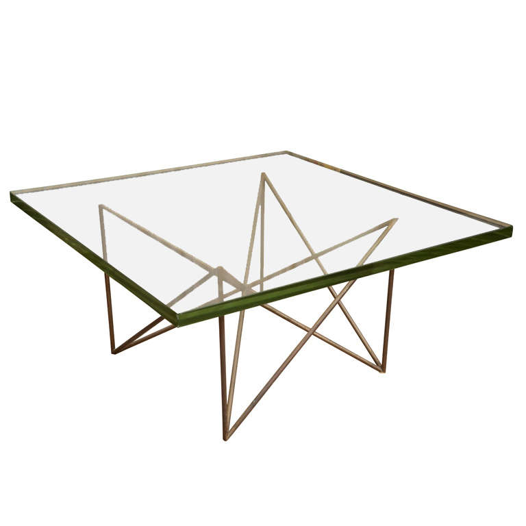 Brass + Glass Coffee Table by Max Ingrand