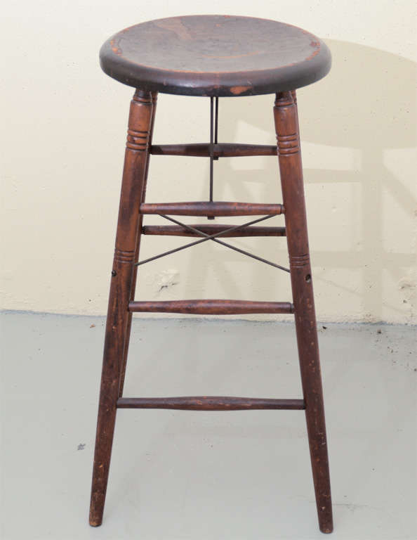 Vintage rustic wooden stool.