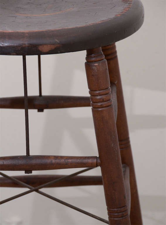 Wooden Stool In Good Condition In New York City, NY