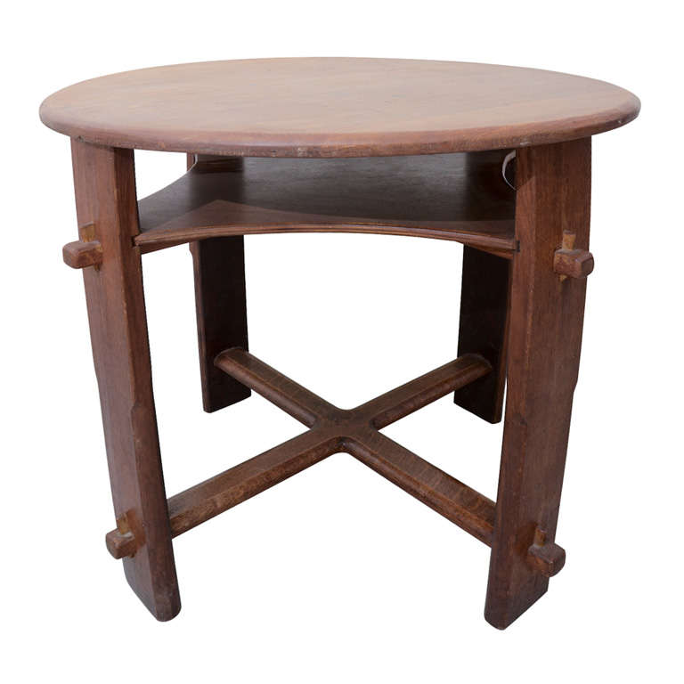 Arts and Crafts Style Round Table