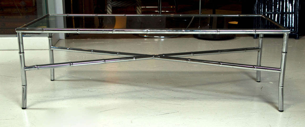 American Chrome and Glass Mid Century Coffee Table
