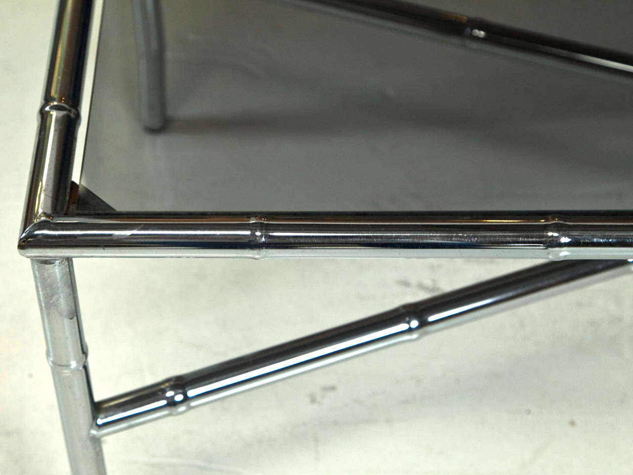 20th Century Chrome and Glass Mid Century Coffee Table