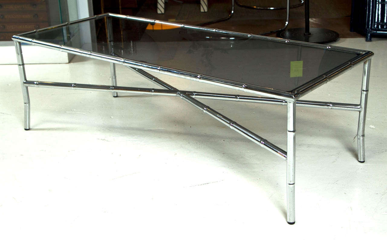 Chrome and Glass Mid Century Coffee Table 1