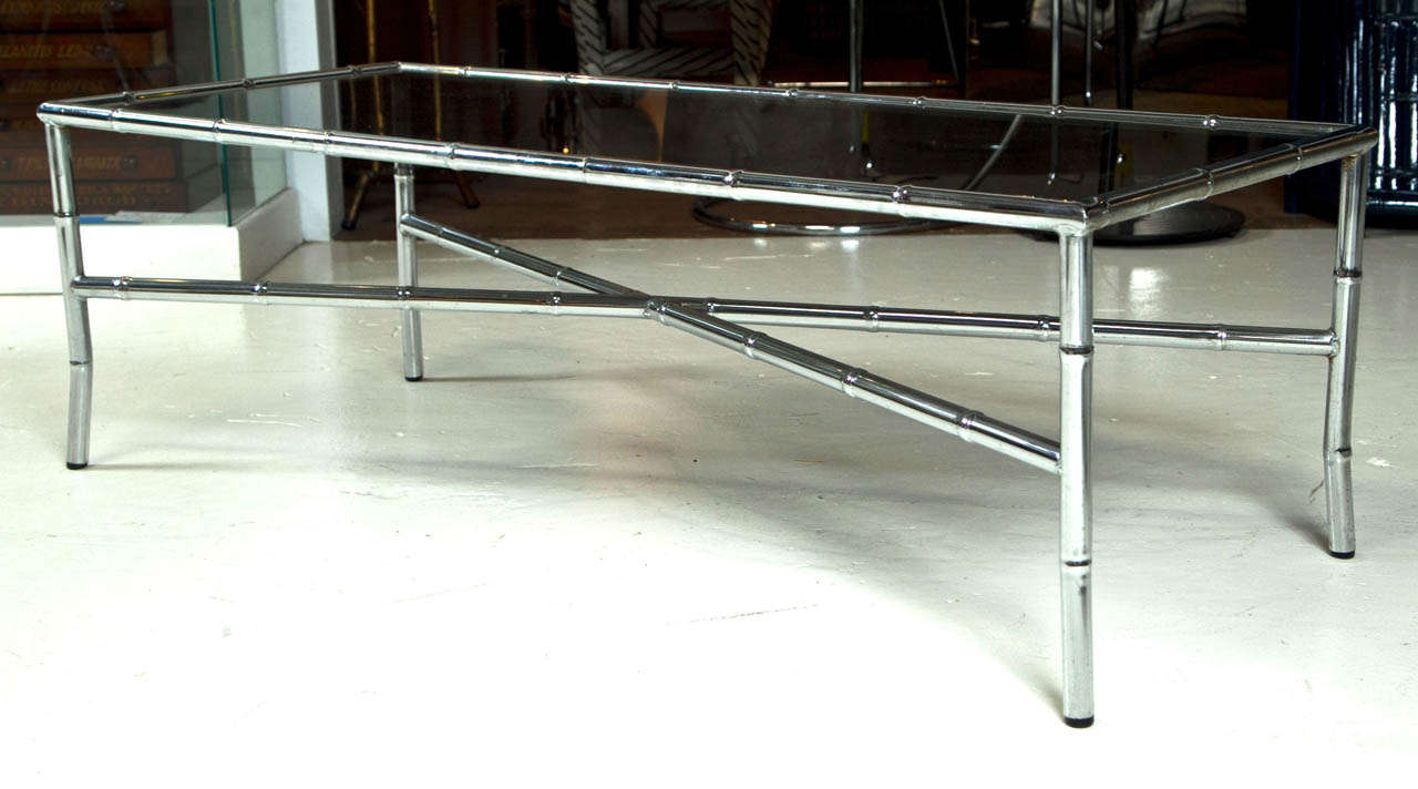 Chrome and Glass Mid Century Coffee Table 2