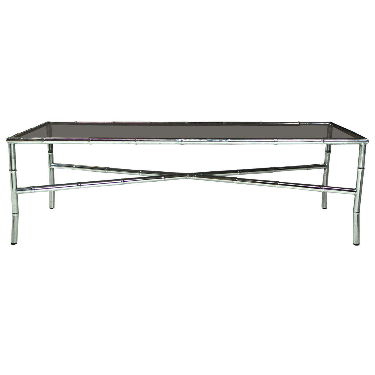Chrome and Glass Mid Century Coffee Table