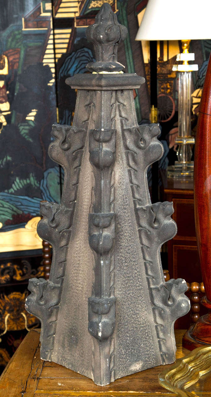 Pair of Glazed Terra Cotta Finials 2