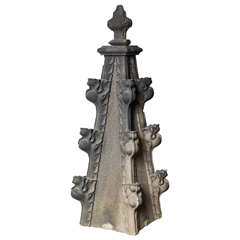 Pair of Glazed Terra Cotta Finials