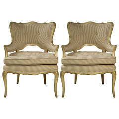 Pair of French Style Upholstered Side Chairs