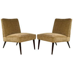 Pair of Mid-Century Upholstered Side Chairs