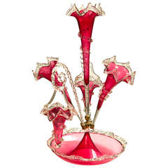 Cranberry Glass Epergne