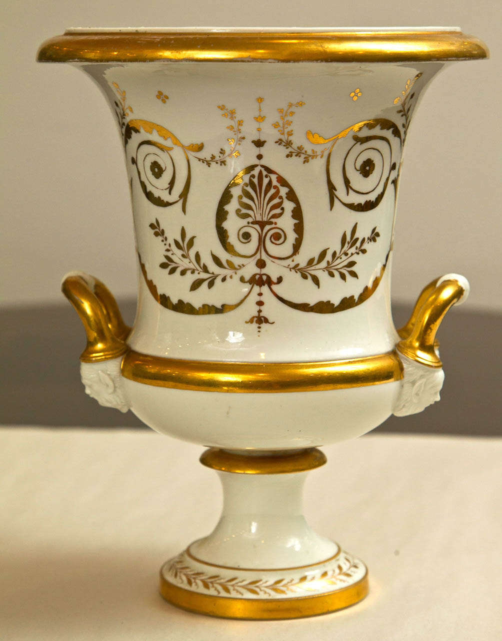 19th c Continental White and Gilt Classical Urn