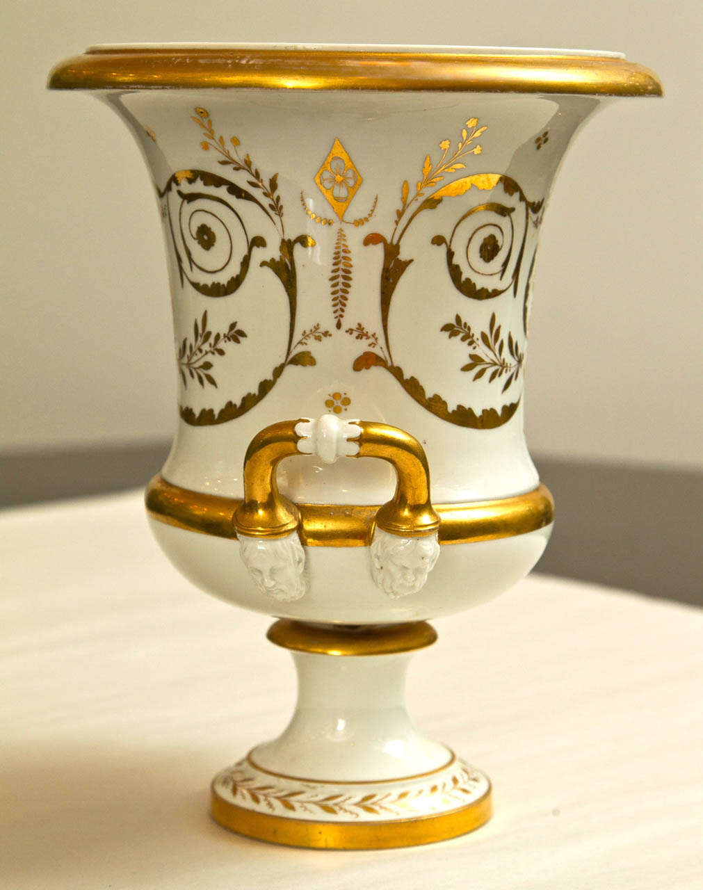 19th Continental White and Gilt Classical Urn 2