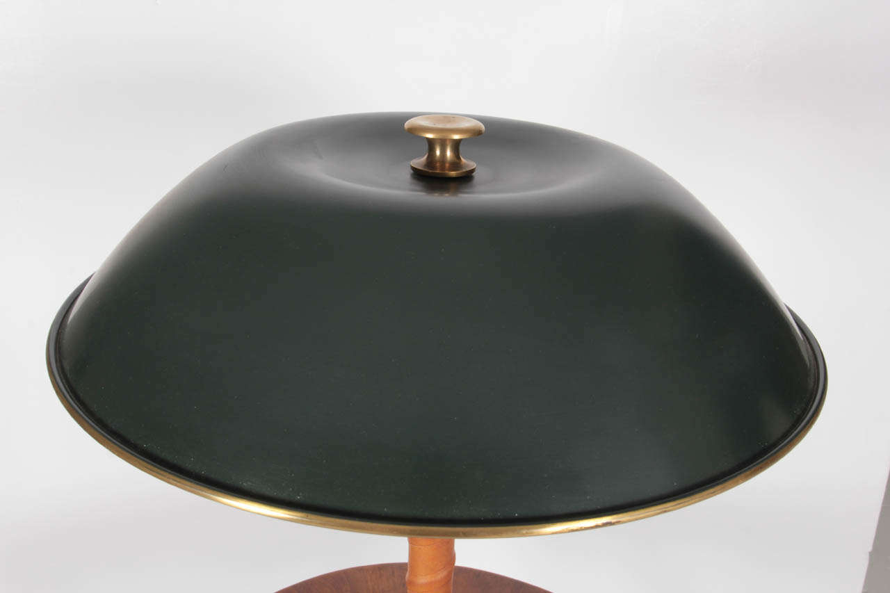 Swedish Modern Leather and Painted Table Lamp 1