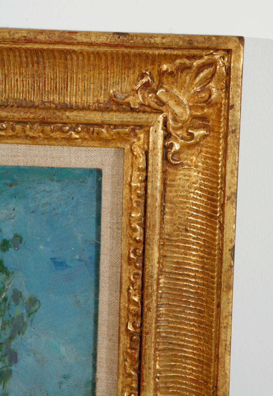 Original 1915 Framed Oil on Canvas by Max Wieczorek, Signed and Dated In Good Condition In Los Angeles, CA