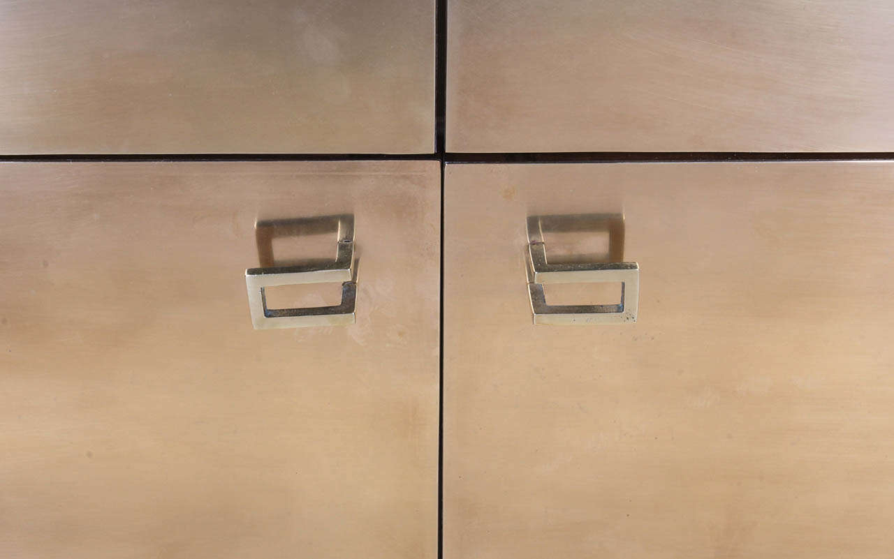 Pair Brass Low Cabinets In Good Condition In New York, NY