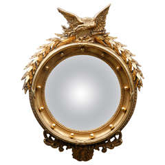 Antique Early 1900's Federal Convex Mirror w/Eagle