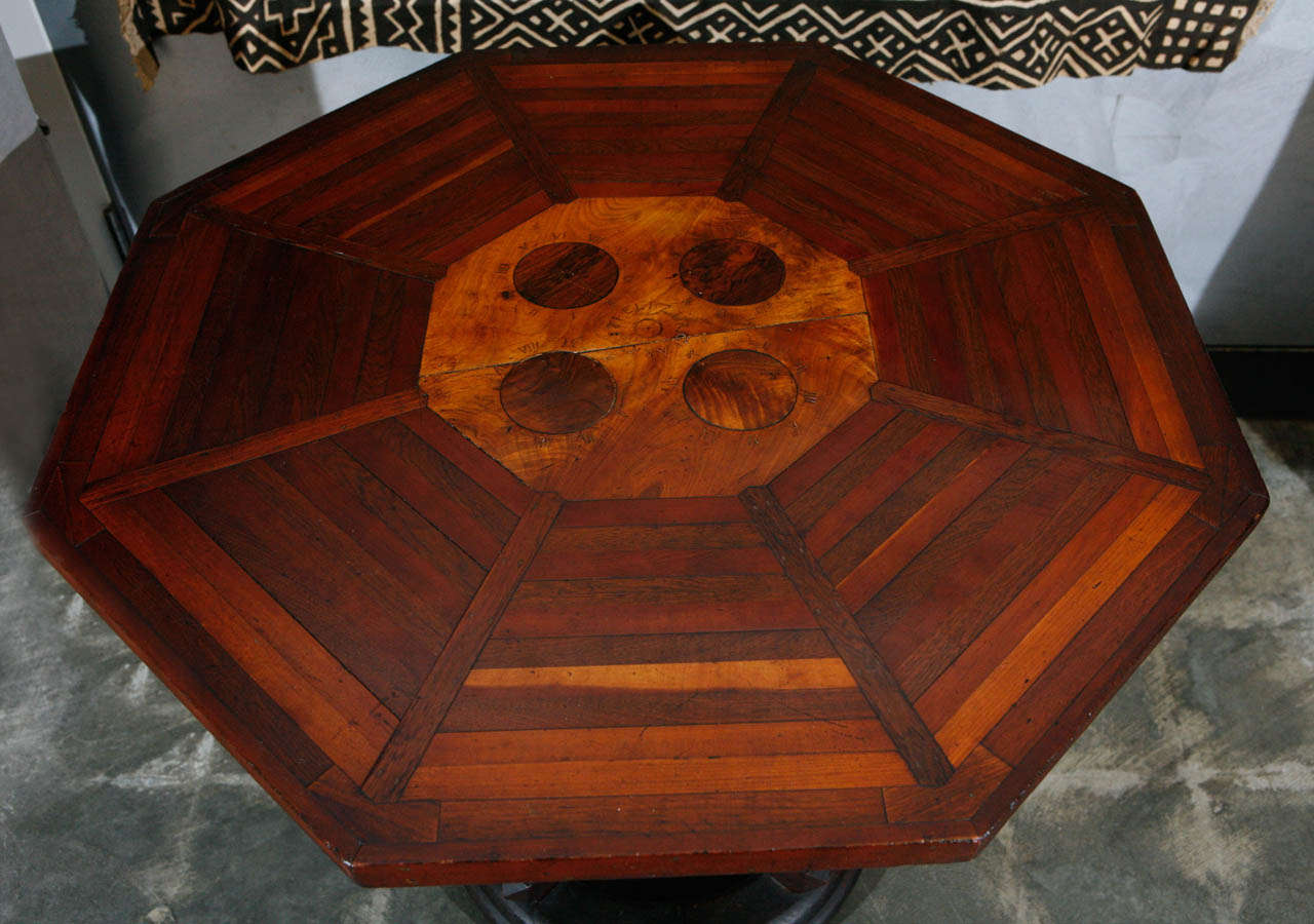 19th Century American Folk Art Table Signed and Dated 1881 For Sale
