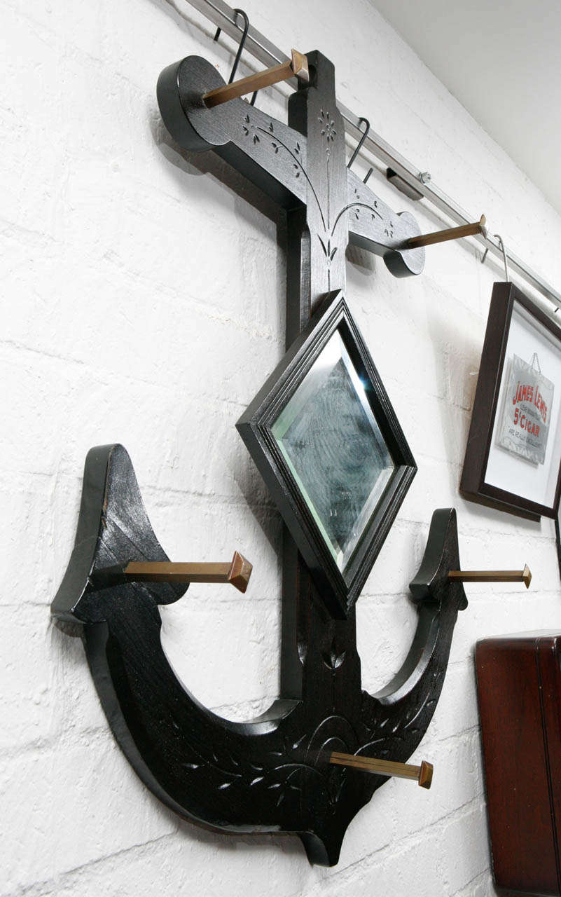 Large Eastlake Anchor Wall Rack with Mirror 2