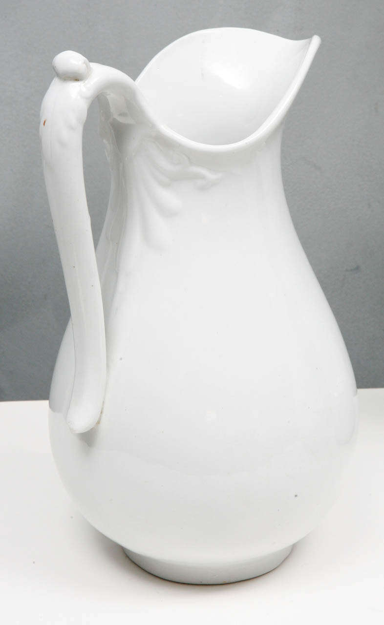 19th C White Ironstone Pitchers at 1stDibs