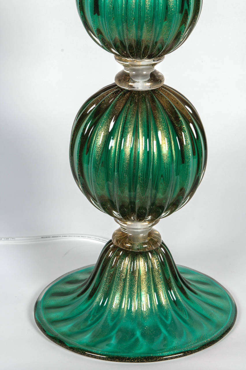 emerald green and gold lamp