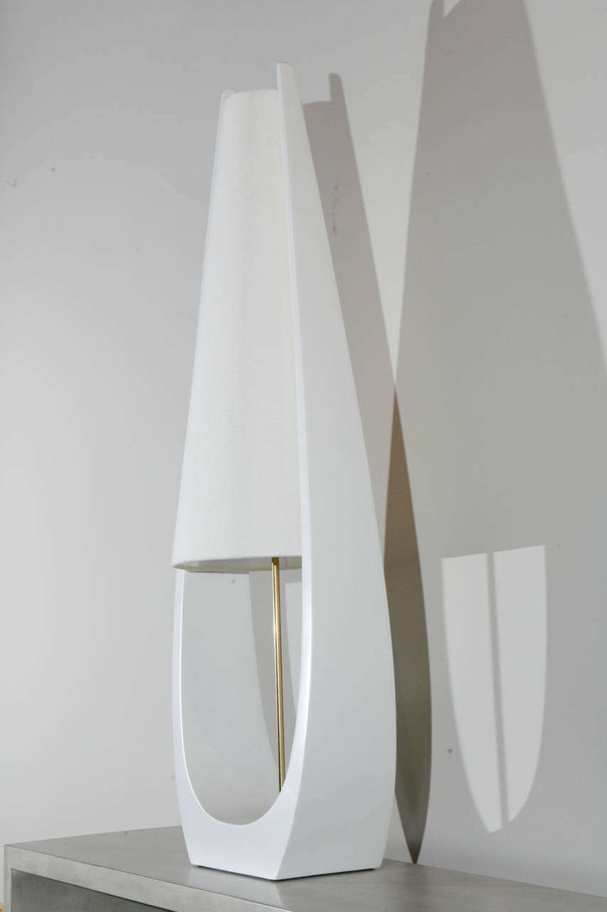 Contemporary Wishbone Table Lamp Midcentury Style For Sale