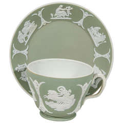 Antique Wedgwood Jasperware Tea Cup and Saucer