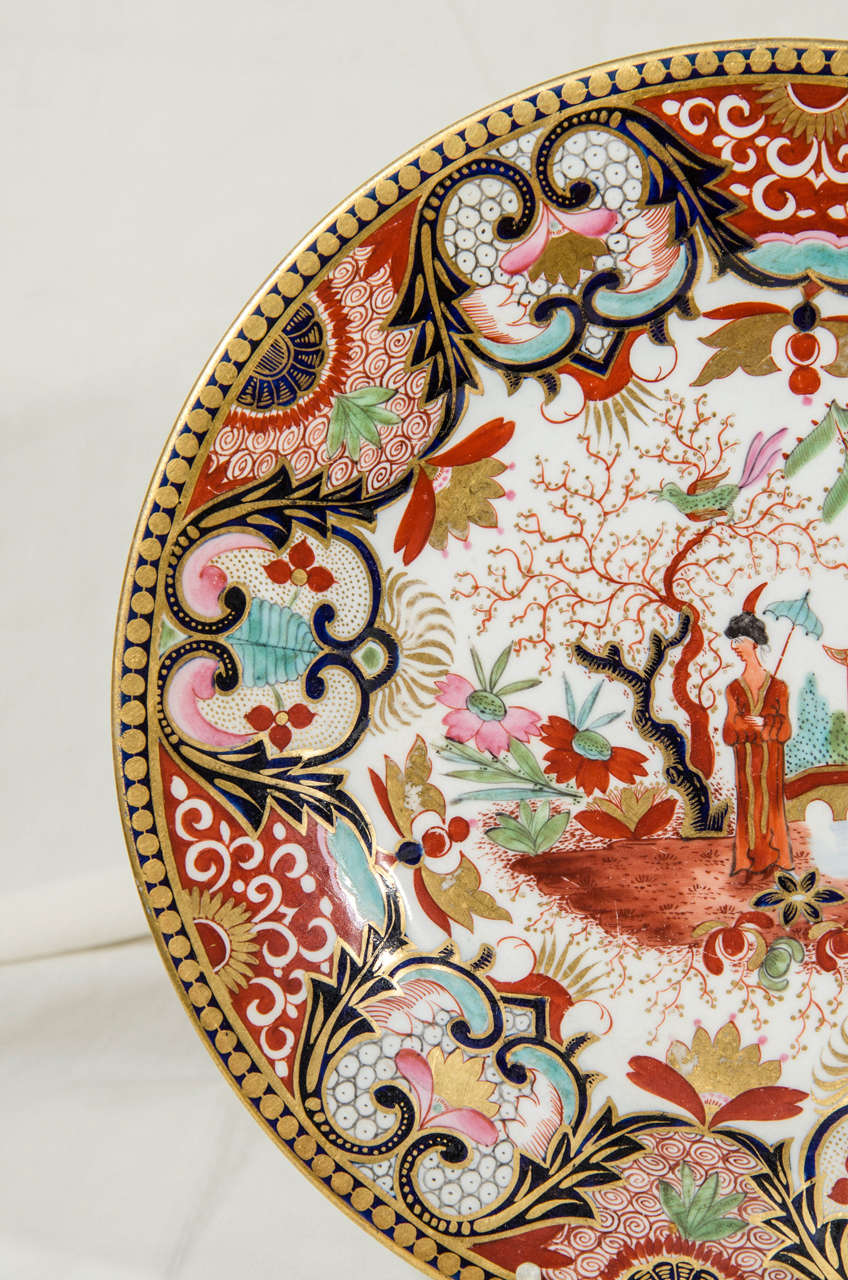 Flight Barr Barr Worcester, Chinoiserie Decorated Dishes In Excellent Condition In Katonah, NY